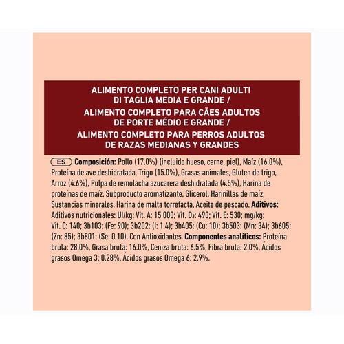 PURINA ONE Alimentación de perro medium-maxi active pollo 2,5 kg.