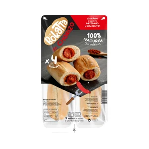 BOKATTA Bocadillo "preñao" de chorizo, listo para calentar y comer BOKATTA 4 x 80 g