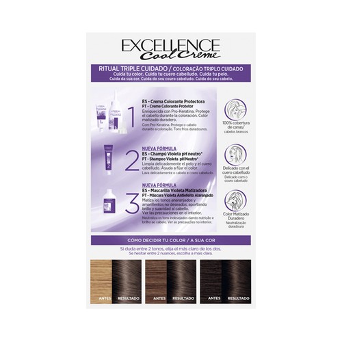 L´ORÉAL PARIS Excellence cool creme Tinte de pelo permanente tono 6.11 Rubio oscuro ceniza intenso.