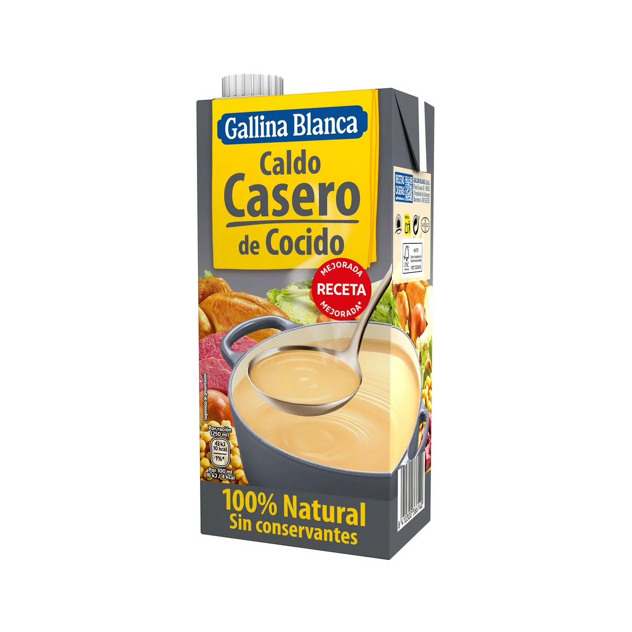 100% Natural Caldo casero de cocido 1 l.