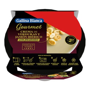 GALLINA BLANCA Gourmet Crema de verduras y jamón ibérico (Enrique Tomas) con picatostes 300 g 314 g