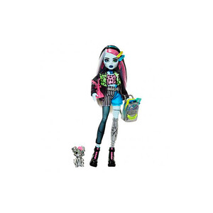 Imagen de MONSTER HIGH Frankie Stein Muñeca articulada con mascota y accesorios de moda, 25cm juguete +4 años