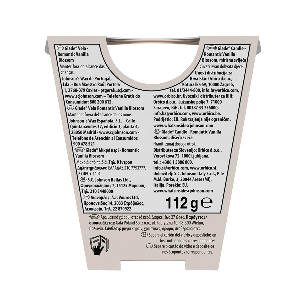 Vela romantic vainilla 112 g.
