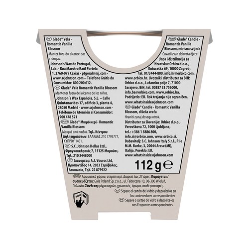GLADE Vela romantic vainilla 112 g.