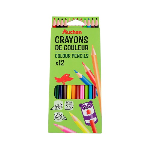 12 Lápices de colores, 18 cm, ALCAMPO.