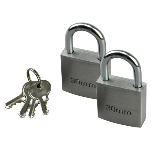 Set de 2 candados de 30 milímetros, nivel seguridad 4, PRODUCTO ALCAMPO.