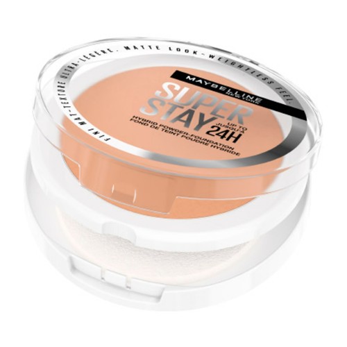 MAYBELLINE Super stay híbrido 24h  tono 48  Base de maquillaje en polvo de alta cobertura, acabado mate .