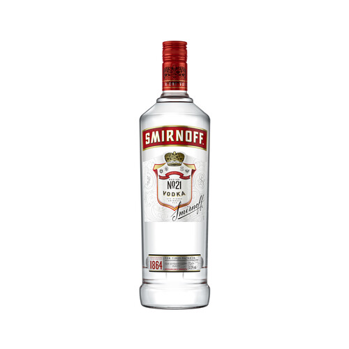 SMIRNOFF Vodka ruso con triple destilación y filtrado 10 veces botella de 1 l.