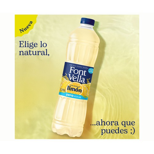 FONT VELLA Agua mineral levite limón zero 1,15 l.