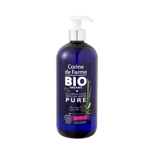 Agua micerlar con acción purificante, especial pieles reactivas CORINE DE FARME Bio 500 ml.