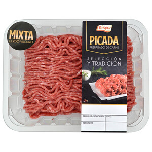 Imagen de Preparado de carne picada mixta (cerdo-vacuno) EMCESA bandeja de 365 g.