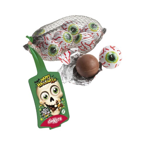 DEKORA Red ojos de halloween de chocolate rellenos de popping candy 75 g.