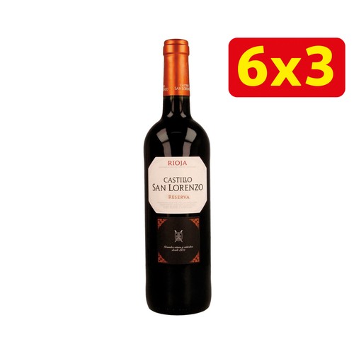CASTILLO SAN LORENZO  Vino tinto reserva con D.O. Ca. Rioja botella 75 cl.