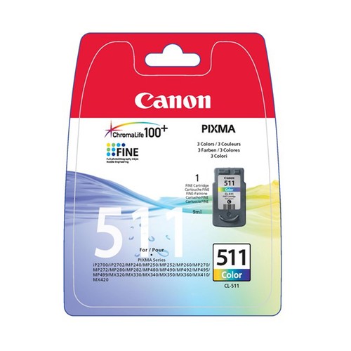 Cartucho de tinta CANON CL-511 tricolor.