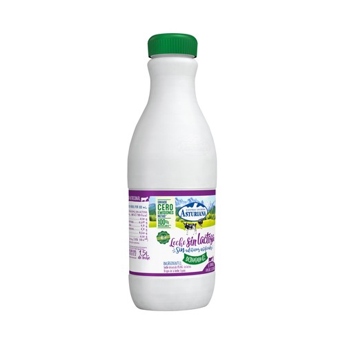 CENTRAL LECHERA ASTURIANA Leche desnatada (0% materia grasa) de vaca, sin lactosa y de origen español1.5 l.