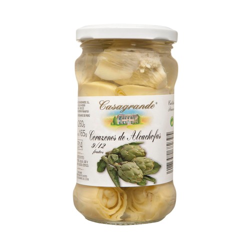 CASAGRANDE Corazones de alcachofas 9/12 piezas frasco de 165 g.