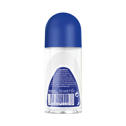 NIVEA Desodorante roll on para mujer, con efecto antitranspirante hasta 48 horas NIVEA Protege & cuida 50 ml.