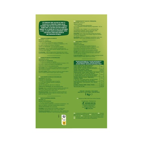 AUCHAN Puerro en rodajas ultracongelado 1 kg Producto Alcampo.