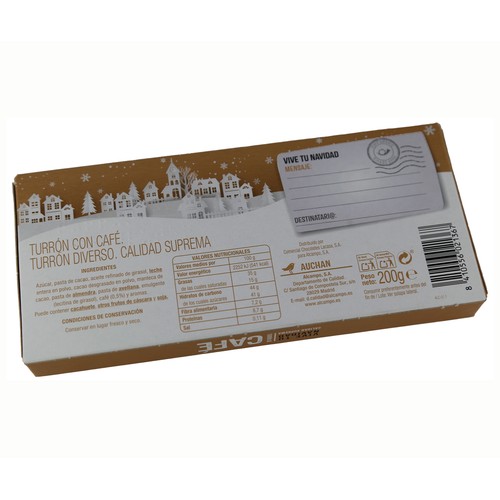 PRODUCTO ALCAMPO Turrón de café 200 g.