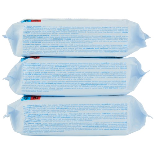 PRODUCTO ALCAMPO Baby Toallitas húmedas para bebé con aloe vera y acción refrescante 3 x 72 uds.
