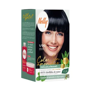 NELLY Color protect Coloración permanente sin amoniaco, tono 1/00 negro azul.