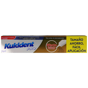 KUKIDENT Crema adhesiva para protesís dental, con efecto sellado y sabor neutro KUKIDENT Pro 57 g.
