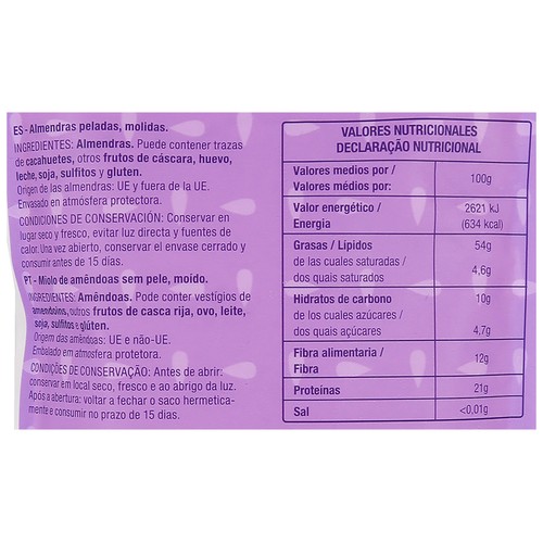 PRODUCTO ALCAMPO Almendra molida 125 g.
