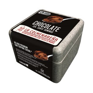 Tarrina de helado cremoso de chocolate (70%) de Santo Domingo 500 ml.