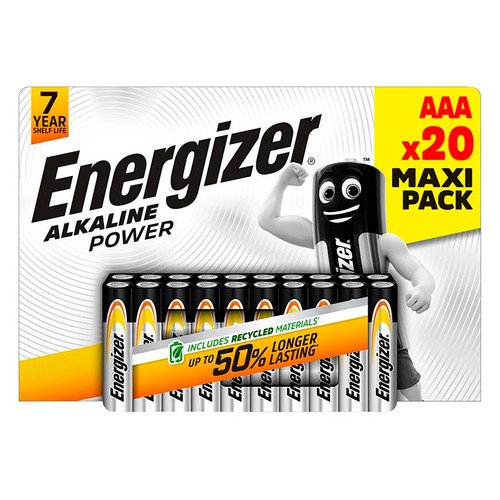 Maxi pack de 20 pilas alk power LR03 AAA, ENERGIZER.
