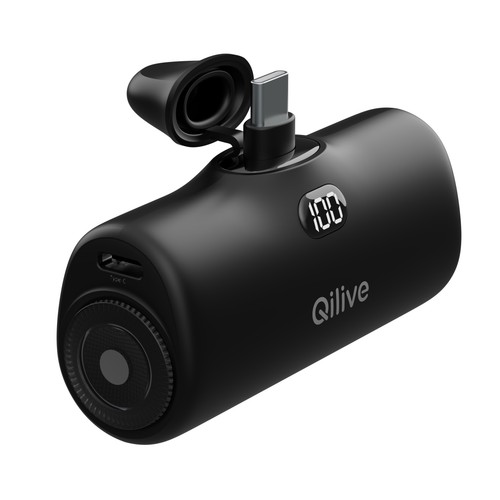 Powerbank Tipo C QILIVE 4.600 mAh con enchufe integrado