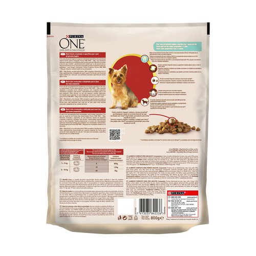 PURINA ONE Comida para perros especial dental de raza pequeña a base de pollo PURINA ONE MINI 800 g.