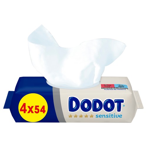 DODOT Sensitive Toallitas húmedas para bebé sin perfume 4 x 54 uds.