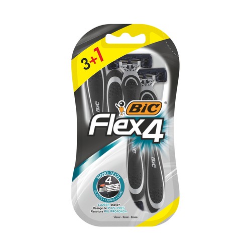 BIC Flex4 Maquinilla de afeitar desechable con 4 hojas 4 uds.