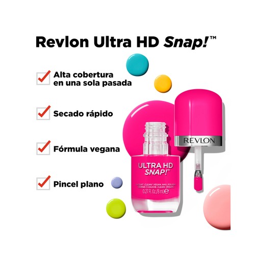 REVLON Ultra hd snap! tono 028 Rule the world Esmalte de uñas de secado rápido.