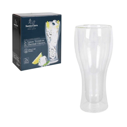 Set 2 vasos 400ml borosilicato, para cerveza. SANTA CLARA