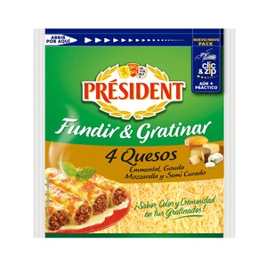 Imagen de PRÉSIDENT Queso rallado mezcla (Emmental, cheddar, mozzarella y semi curado) PRÉSIDENT 150 g.