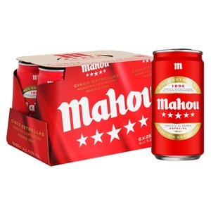 Cerveza mahou 5 estrellas pack 6 x 25 cl.