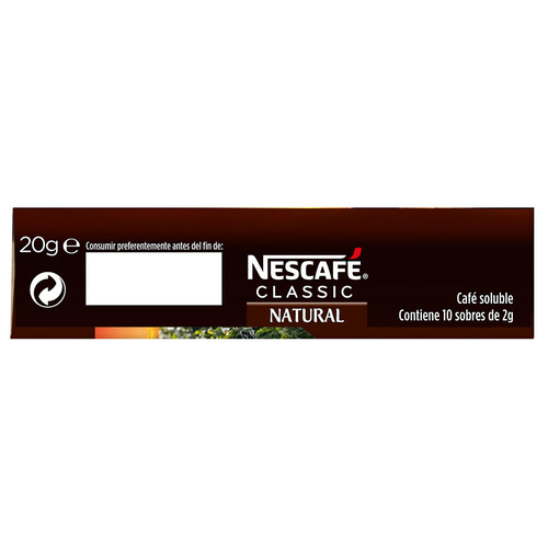 NESCAFÉ Café soluble natural NESCAFÉ 10 sobres x 2 g.