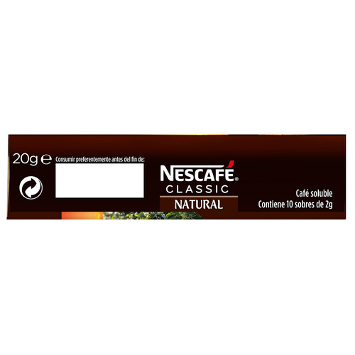 NESCAFÉ Café soluble natural 10 sobres x 2 g.