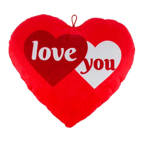 Cojín peluche corazón Lovy  32cm, ideal para San Valentín, modelos surtidos, CREACIONES LLOPIS