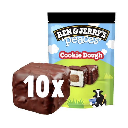 BEN & JERRY"S Mini helados de vainilla con trozos de masa de galleta y chocolate 10 uds.