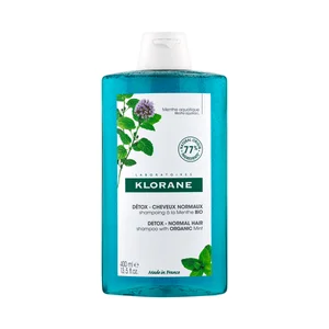 KLORANE Champú detox a la menta bio, para cabellos normales 400 ml.
