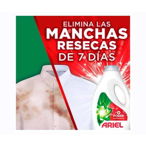 ARIEL Detergente líquido extra poder quitamanchas 25 DS.