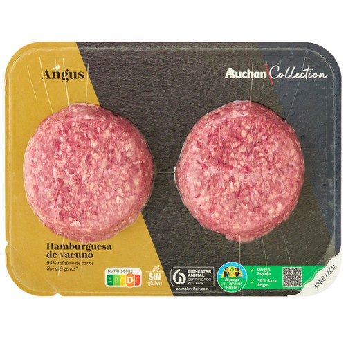 Hamburguesa de añojo Angus de origen nacional ALCAMPO PRODUCCIÓN CONTROLADA 2 x 150 g.