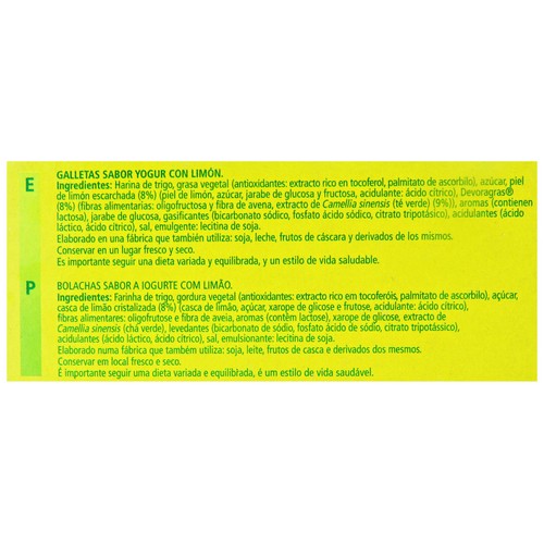 BICENTURY Galletas Devoragrasa Sabor Yogur de Limón BICENTURY 168 g.