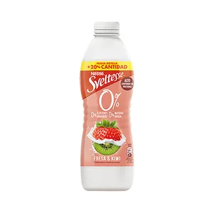 SVELTESSE Yogur líquido desnatado de fresa y kiwi con 0% azúcares añadidos 900 ml.