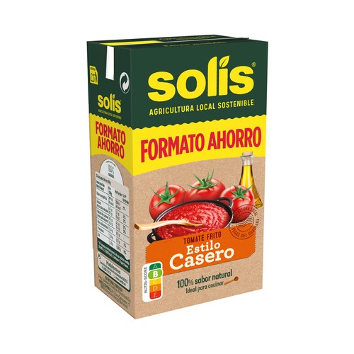 SOLIS Tomate frito estilo casero, 100% sabor natural brick 500 g.