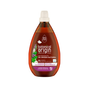 Detergente gel de Jazmín fresco & lavanda silvestre, apto pieles sensibles, origen natural BOTANICAL ORIGIN 20 lav. 0,9 l.