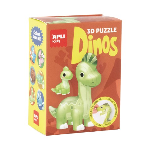 Manualidad dinosaurio 3D modelo Brachiosaurus. APLI KIDS