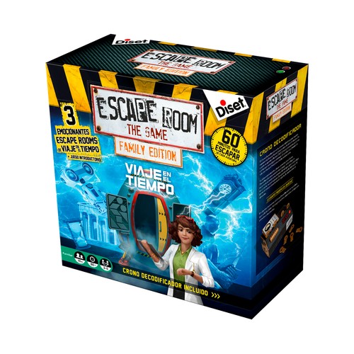 Juego de mesa familiar Escape Room Viaje en el tiempo, de 3 a 5 jugadores, DISET.